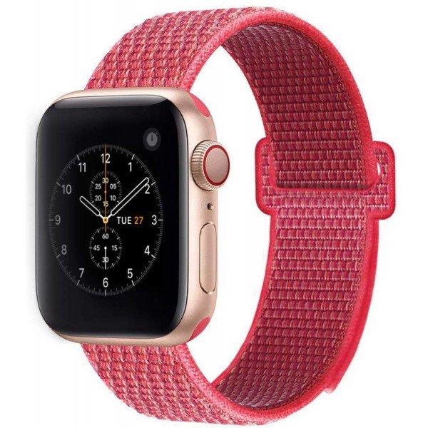 Wholesale Loop Woven Strap Wristband Replacement for Apple Watch Series 7/6/SE/5/4/3/2/1 Sport - 44MM / 42MM (Hot Pink)